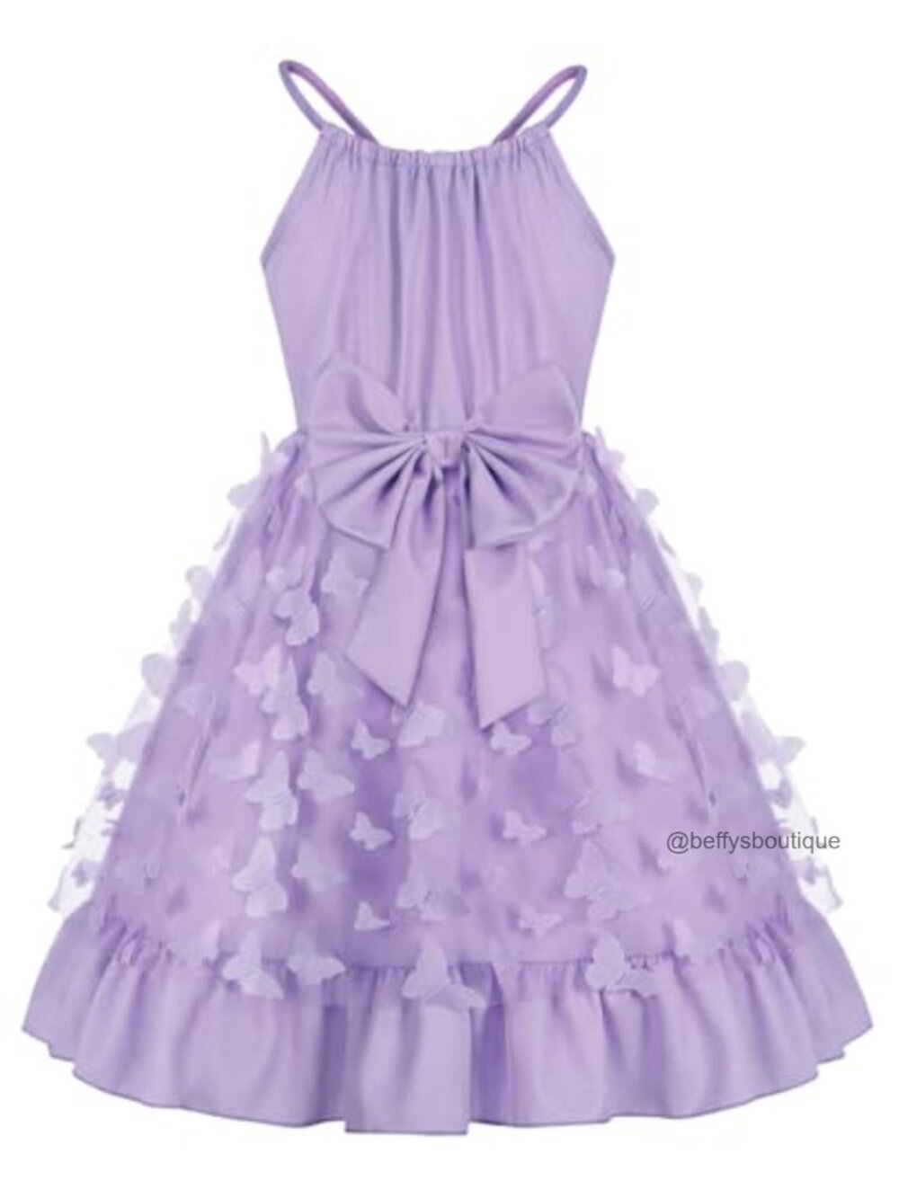 Girls Reversible Tulle Dress with Bow Butterfly Tutu Party
